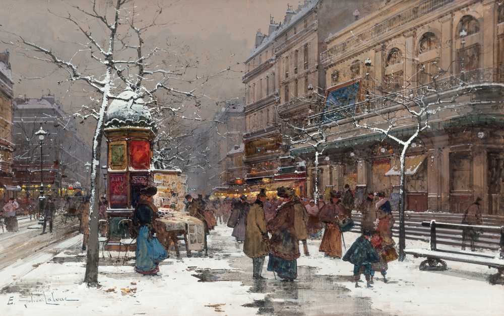 Paris, boulevard in winter - Eugene Galien-Laloue