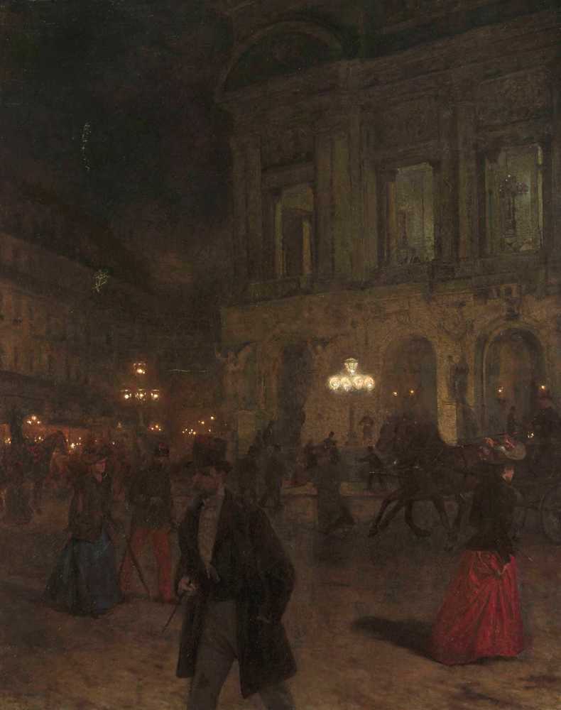 Paris Opera at night (1891) - Aleksander Gierymski