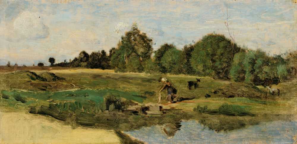 Pastures In The Sarthe - Jean Baptiste Camille Corot