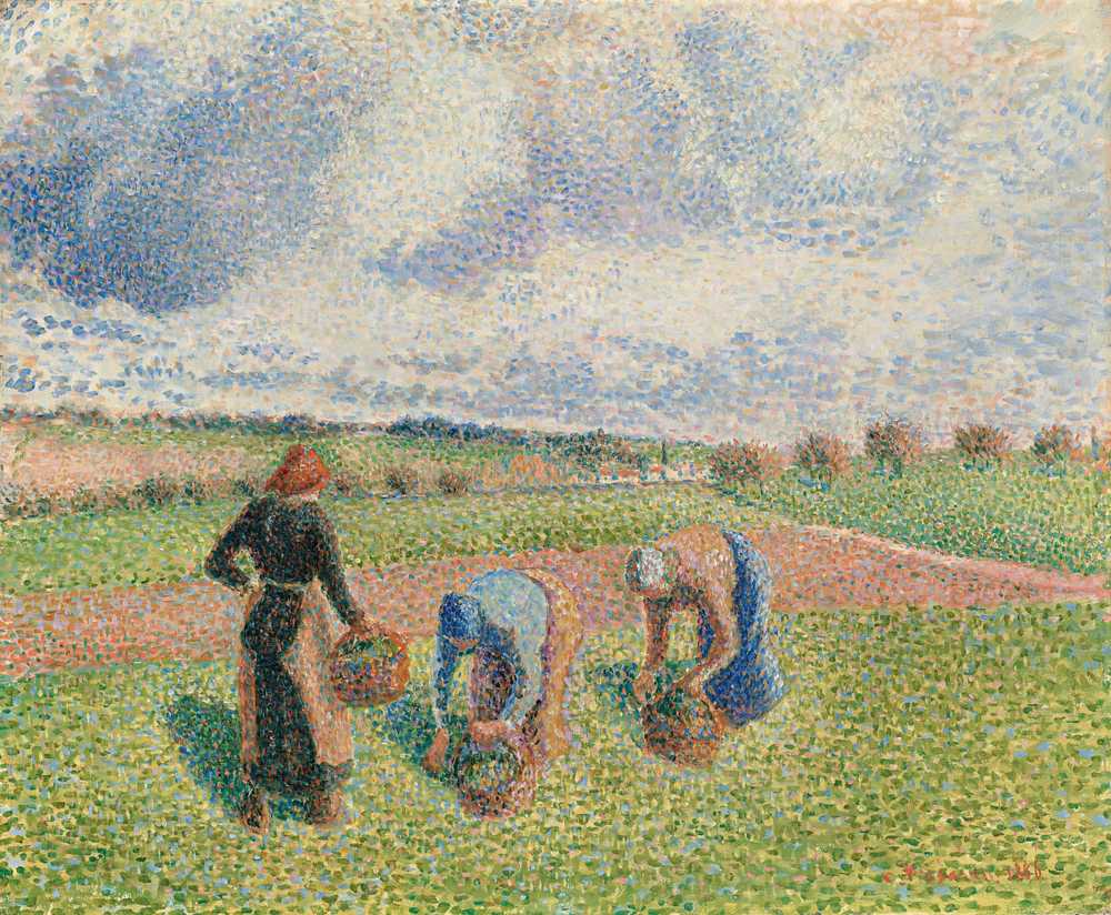 Peasant Women Gathering Herbs, Éragny (1886) - Camille Pissarro