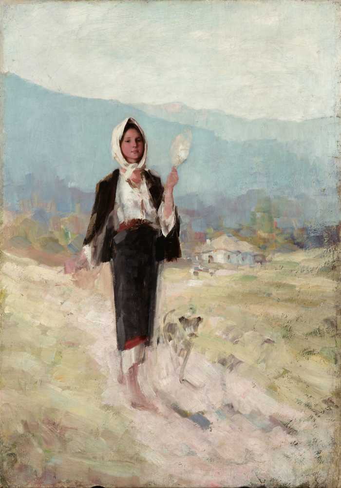 Peasant women with distaff (circa 1900) - Nicolae Grigorescu