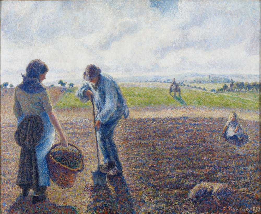 Peasants in the Fields, Éragny (1890) - Camille Pissarro