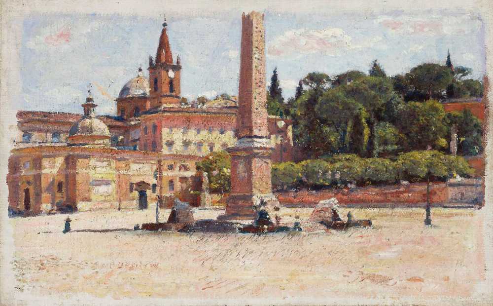 Piazza del Popolo in Rome, sketch (1899) - Aleksander Gierymski