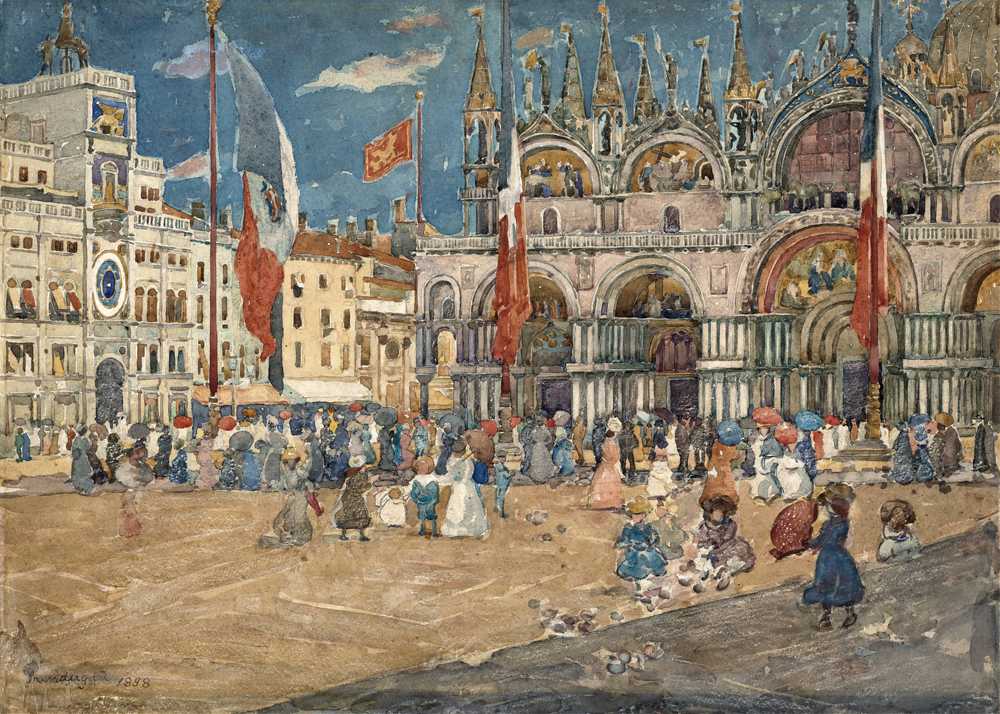 Piazza San Marco (1898) - Maurice Brazil Prendergast