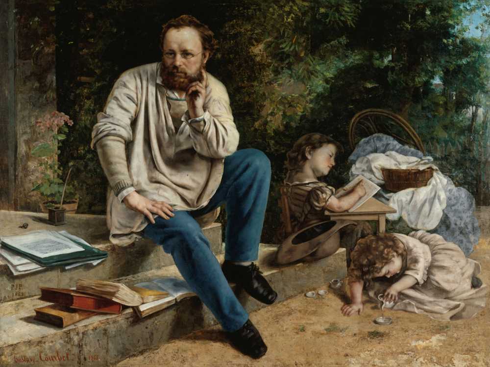 Pierre-Joseph Proudhon and his children in 1853 (1865) - Gustave Courbet