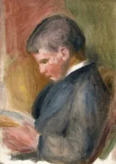 Pierre Renoir reading (circa 1898) - Auguste Renoir