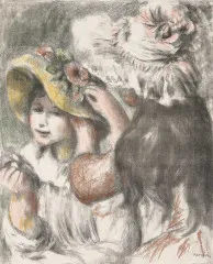 Pinning the Hat (1898) - Auguste Renoir
