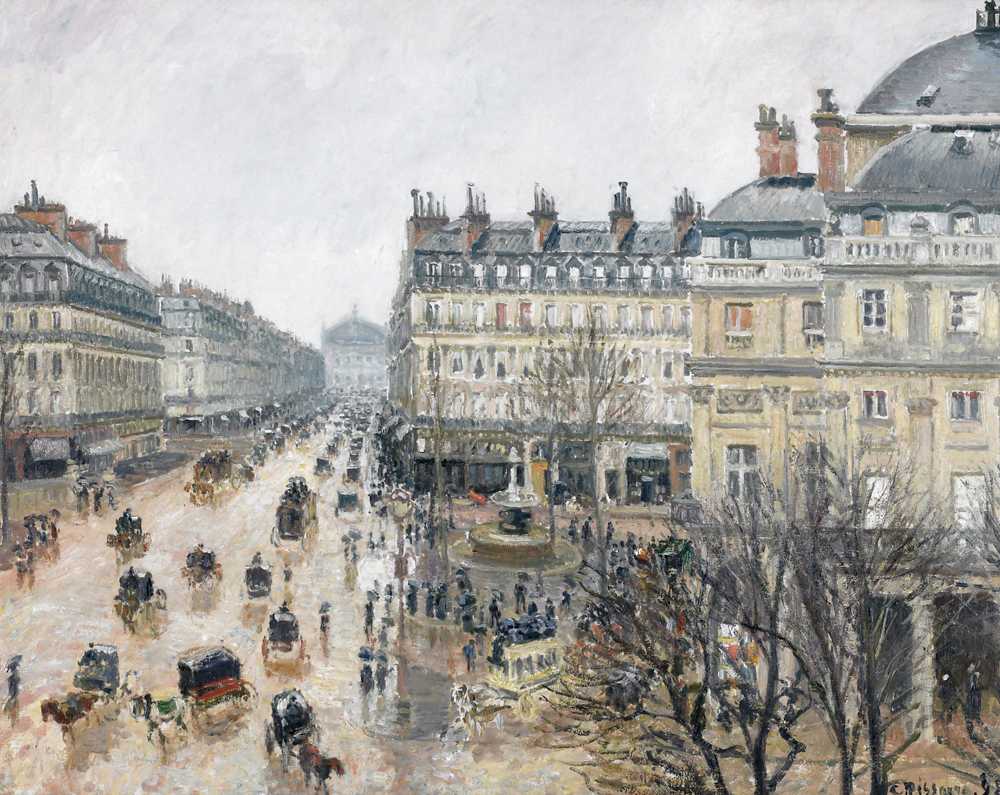 Place du Theatre Francais, Paris; Rain (1898) - Camille Pissarro