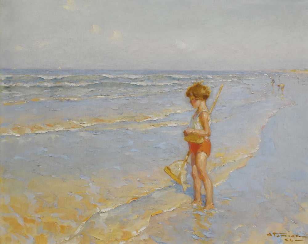 Playing on the beach - Charles Garabed Atamian