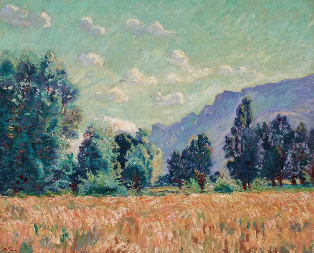 Pontcharra, Isere Valley, Mont Granier in the background (1901) - Guillaumin