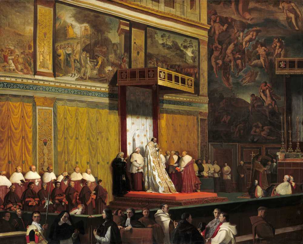 Pope Pius VII in the Sistine Chapel (1814) - Jean-Auguste-Dominique Ingres