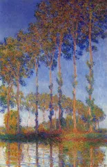 Poplars in the Epte, sunset - Monet