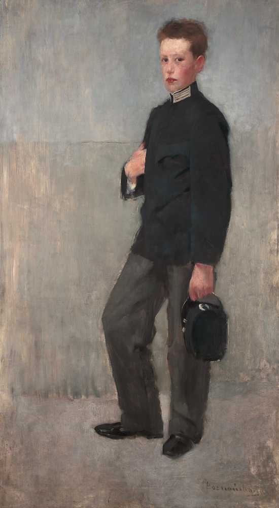 Portrait of a boy in middle school uniform (circa 1890) - Olga Boznańska