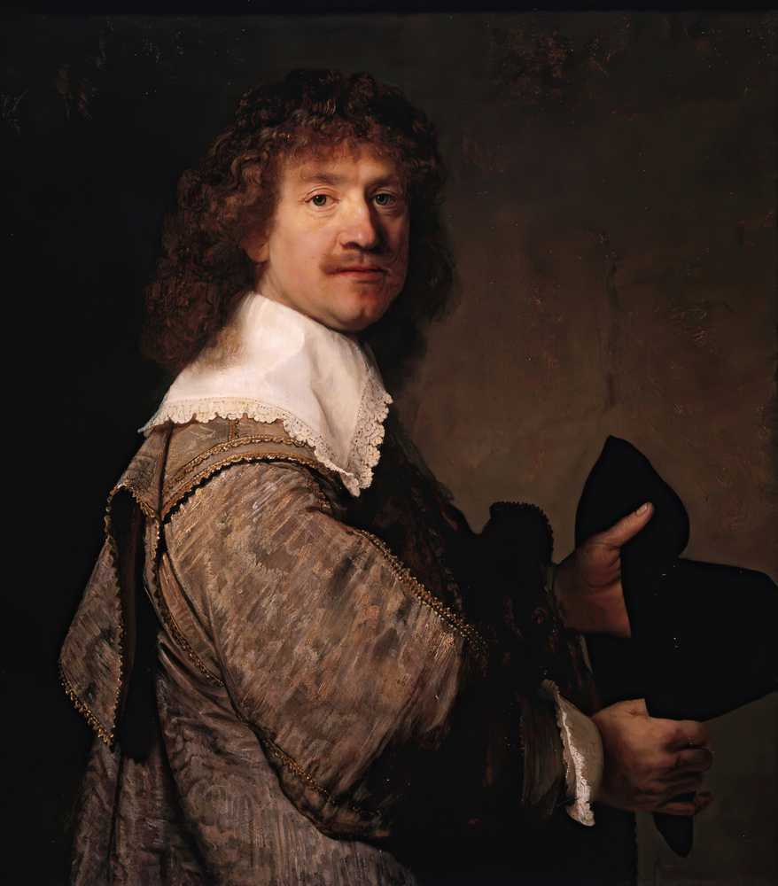 Portrait of a Man Holding a Black Hat (ca. 1637) - Rembrandt van Rijn