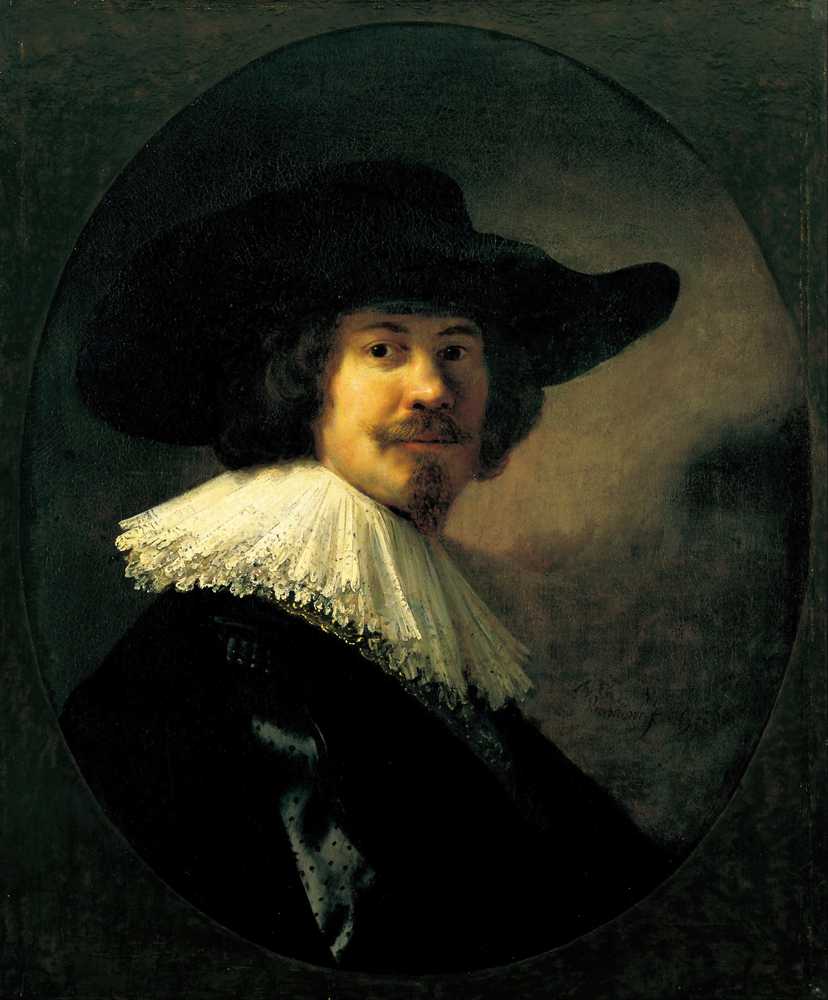 Portrait of a Man in a Broad-Brimmed Hat (1635) - Rembrandt van Rijn
