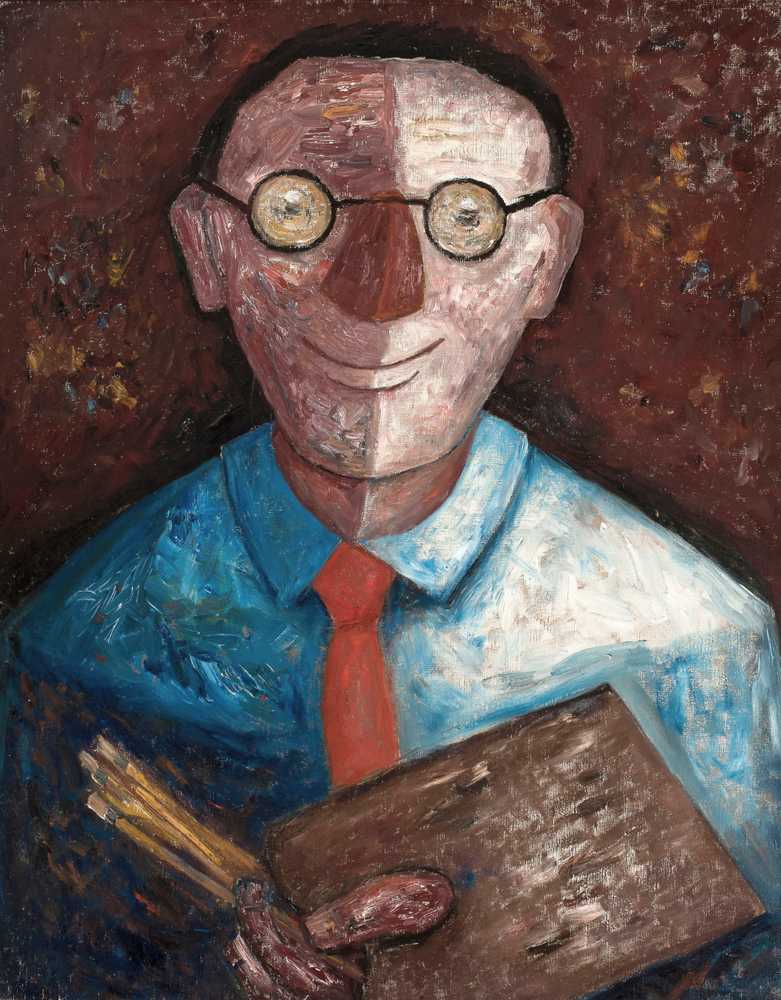 Portrait of a man with a palette (Jacques Gotkowski) (1930) - Tadeusz Makowski