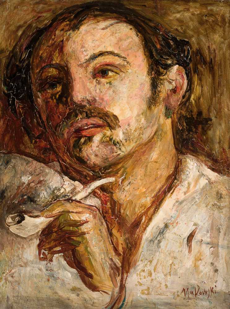 Portrait of a man with a smoking pipe (1919) - Tadeusz Makowski