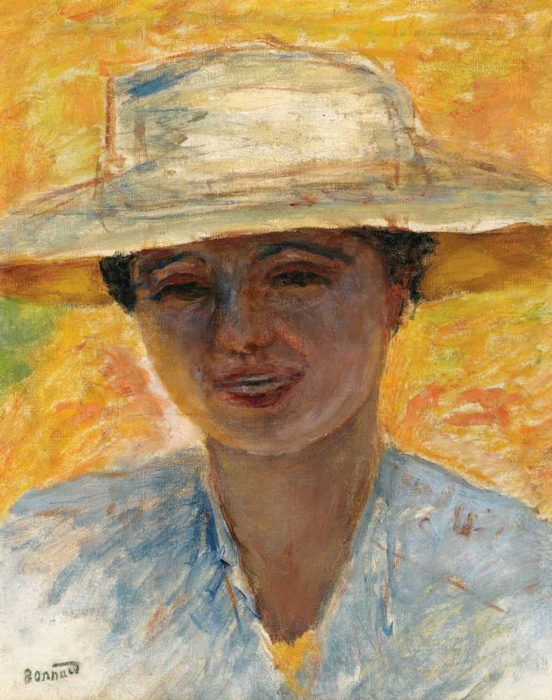 Portrait of a Woman with a Big Hat (circa 1917) - Pierre Bonnard