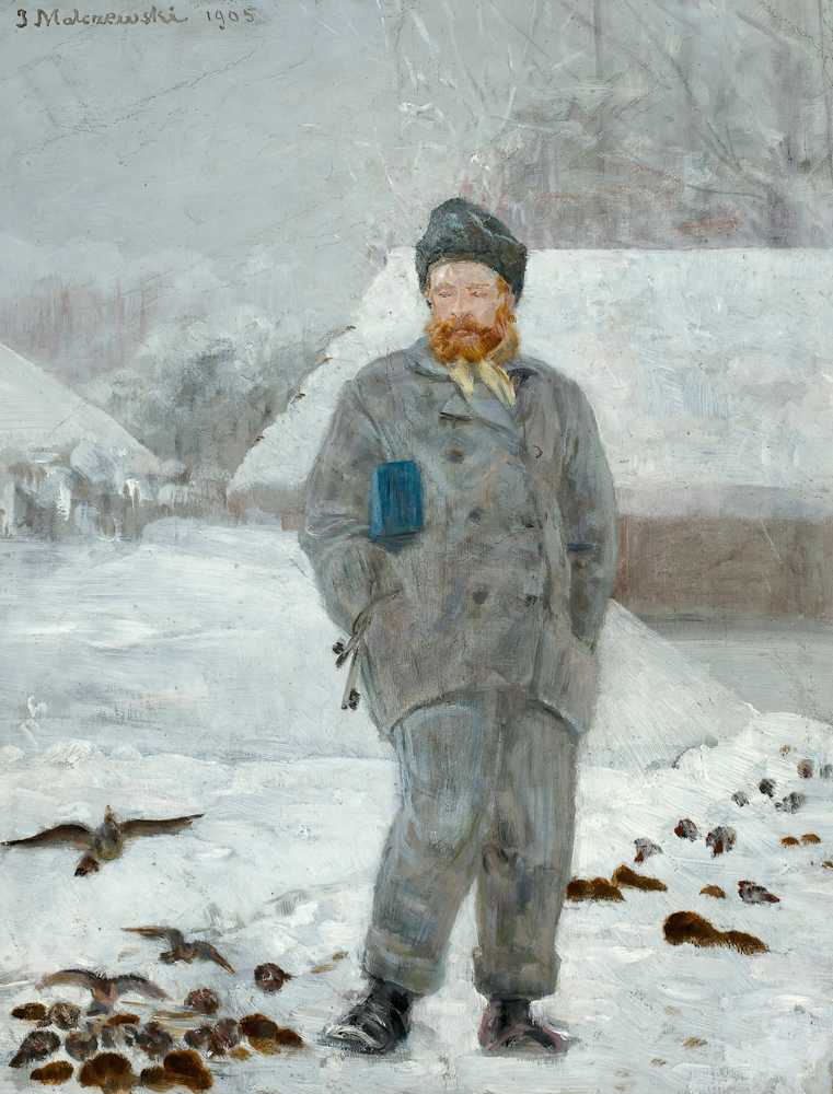 Portrait of Adolf Dygasiński with birds (1905) - Jacek Malczewski