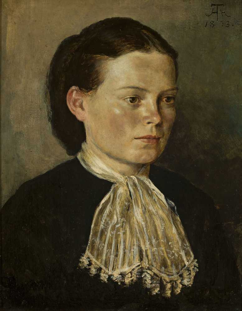 Portrait of Agathe, artist’s sister (1873) - Hans Thoma