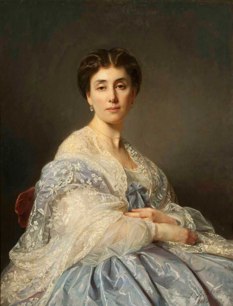 Portrait of Aleksandra Zatler, general’s wife (1862) - Józef Simmler