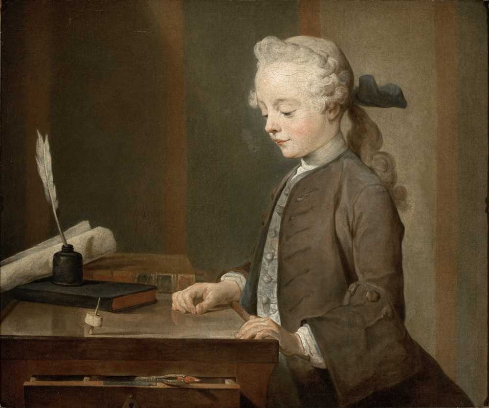 Portrait of Auguste Gabriel Godefroy (1741) - Jean Baptiste Simeon Chardin