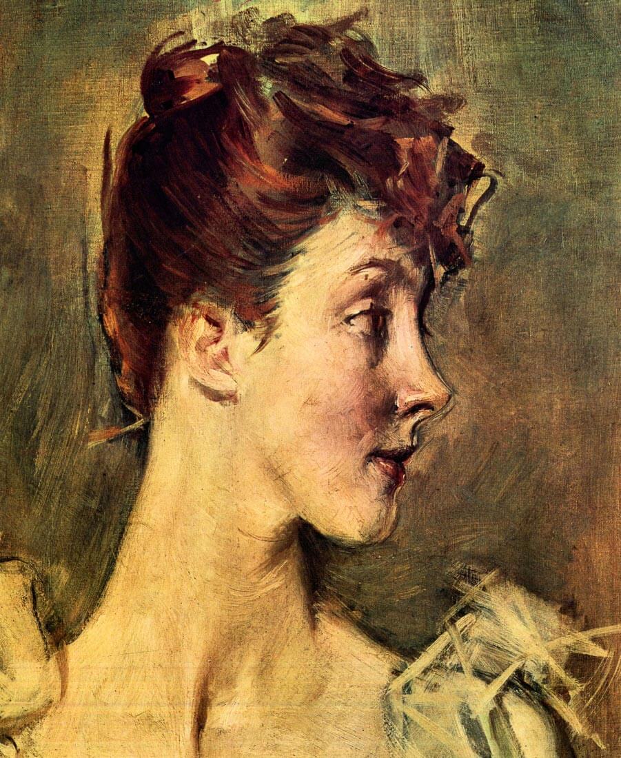 Portrait of Countess de Leusse, detail - Giovanni Boldini