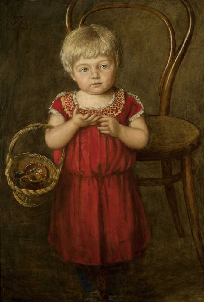 Portrait of Ela with a basket (1883) - Hans Thoma
