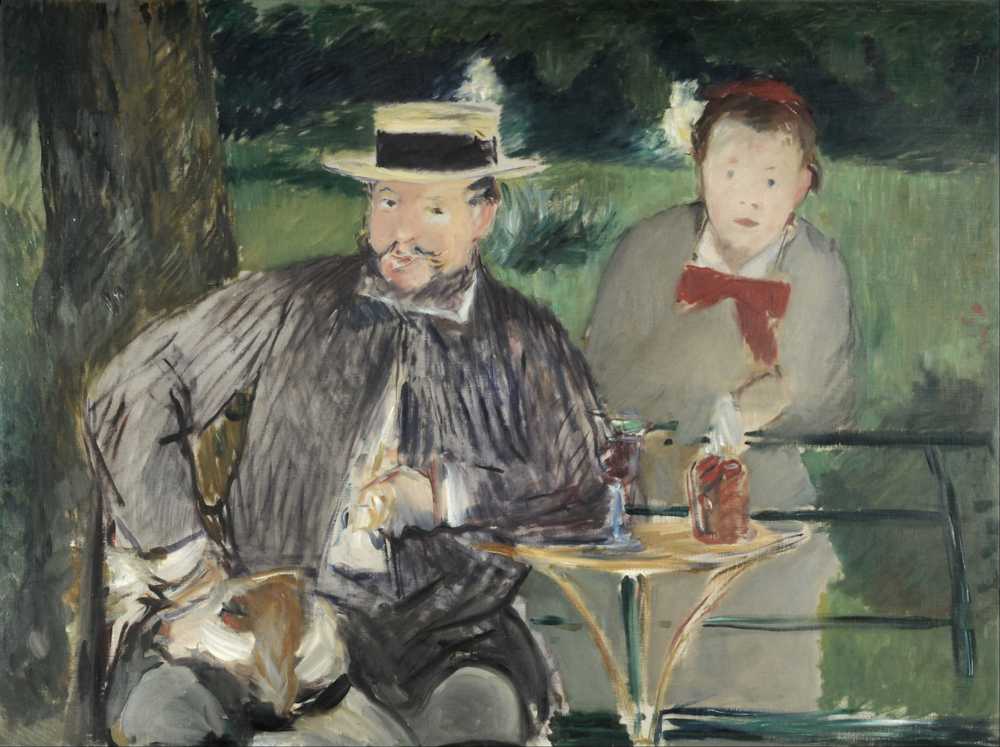 Portrait Of Ernest Hoschede And His Daughter Marthe (ca. 1876) - Edouard Manet