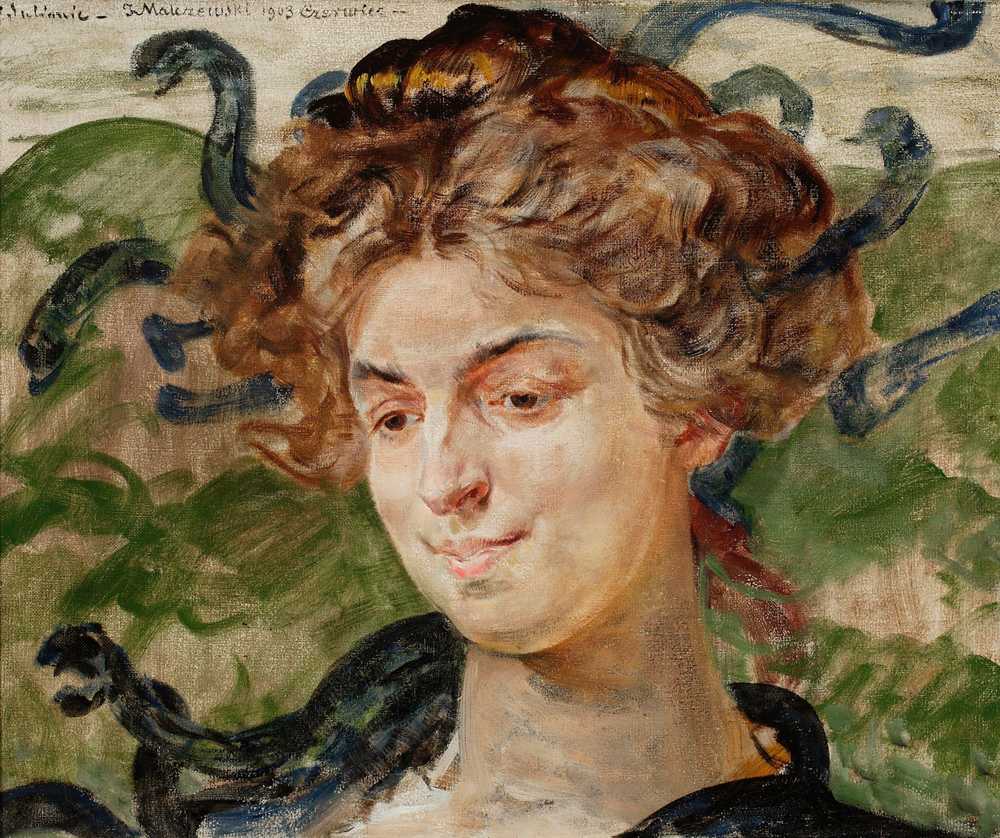 Portrait of Helena Sulima, actress, as Gorgon (1903) - Jacek Malczewski