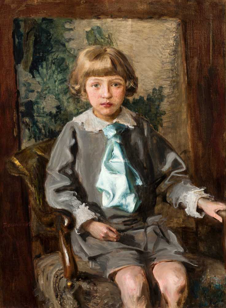 Portrait of Iwo Łomiński as a Child (1913) - Teodor Axentowicz