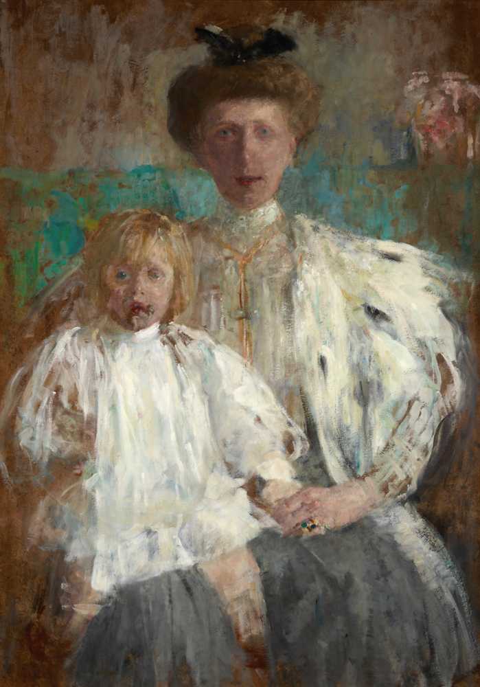 Portrait of Julia Puget nee Kwilecka with Her Son Jacek (1907) -  Boznańska