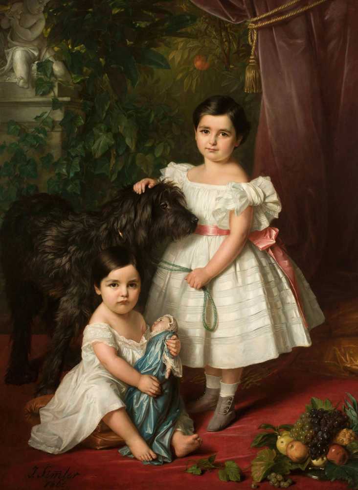 Portrait of Maria Róża Kronenberg and Róża Maria Karolina Krone... - Simmler