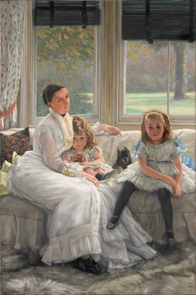 Portrait Of Mrs Catherine Smith Gill And Two Of Her Children - James Tissot