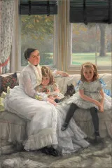 Portrait Of Mrs Catherine Smith Gill And Two Of Her Children - James Tissot