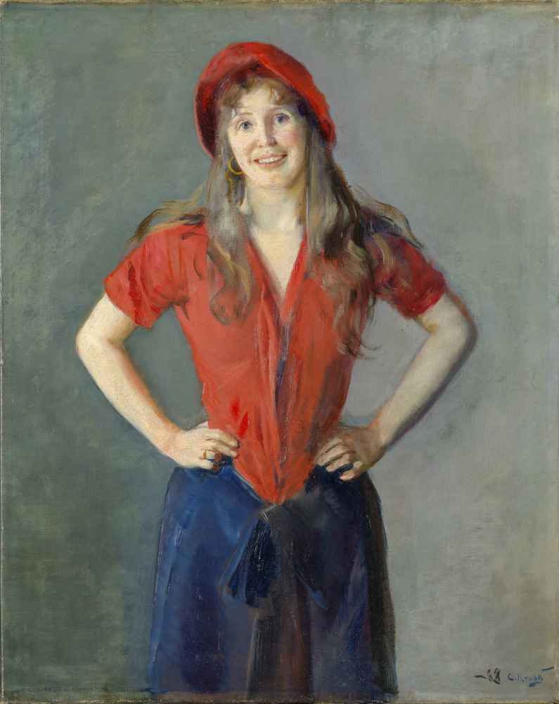 Portrait of the Painter Oda Krohg, B. Lasson - Christian Krohg