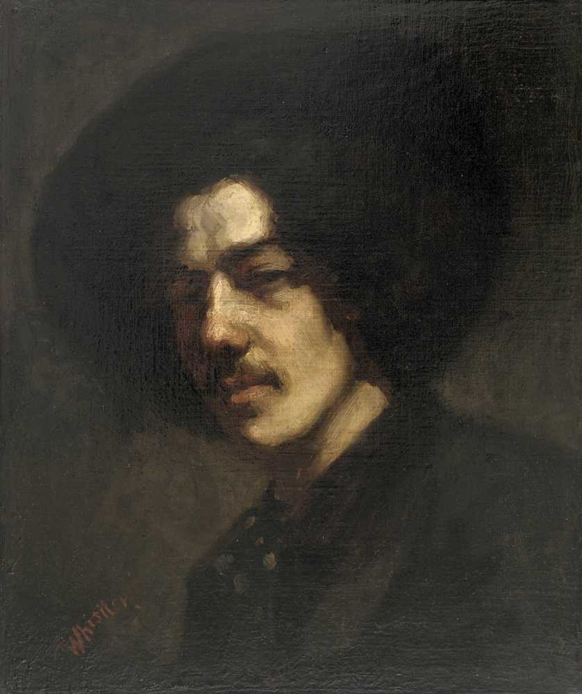 Portrait of Whistler with a Hat (1857-1859) - James Abbot McNeill Whistler
