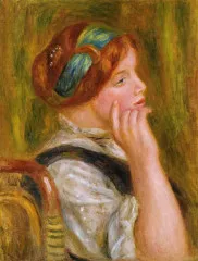 Portrait Of Woman With Green Headband (circa 1905) - Auguste Renoir