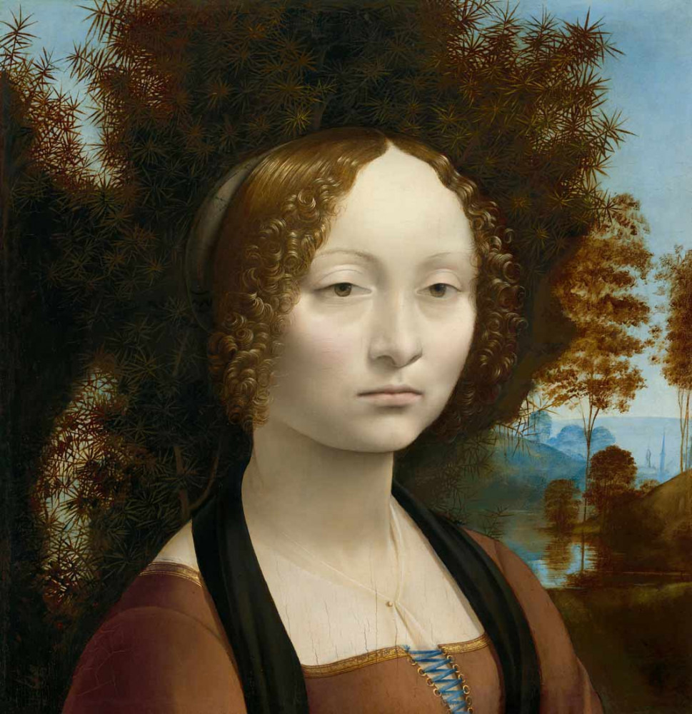 Portrait of a Dame (Ginevra Benci) oryginal - Da Vinci