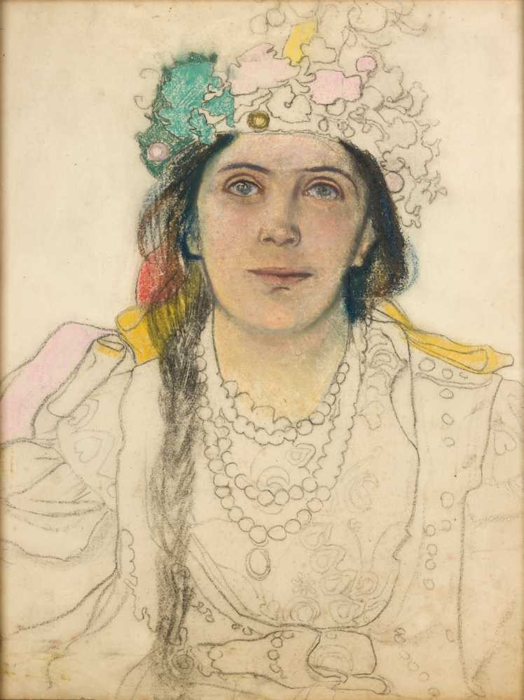 Portrait of Wanda Siemaszkowa in the role of the Bride - Stanisław Wyspiański