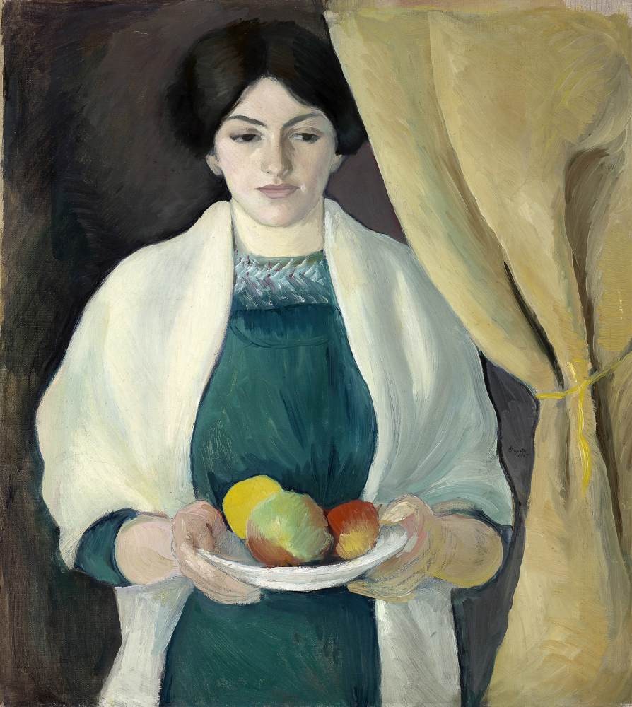 Portrait with apples (portrait of the wife of the artist) - August Macke