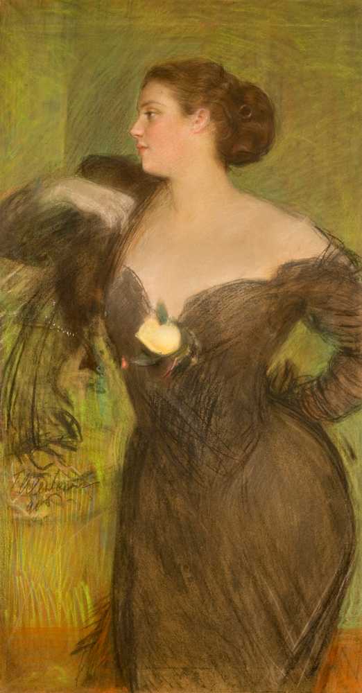 Portret kobiety w balowej sukni (1906) - Teodor Axentowicz