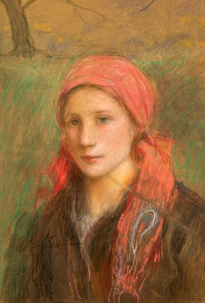 Portret wiejskiej dziewczyny (1936) - Teodor Axentowicz