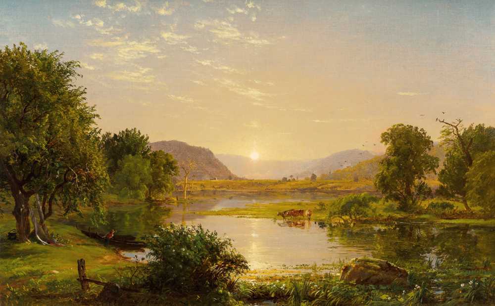 Preparing the Boats at Greenwood Lake (1858) - Jasper Francis Cropsey