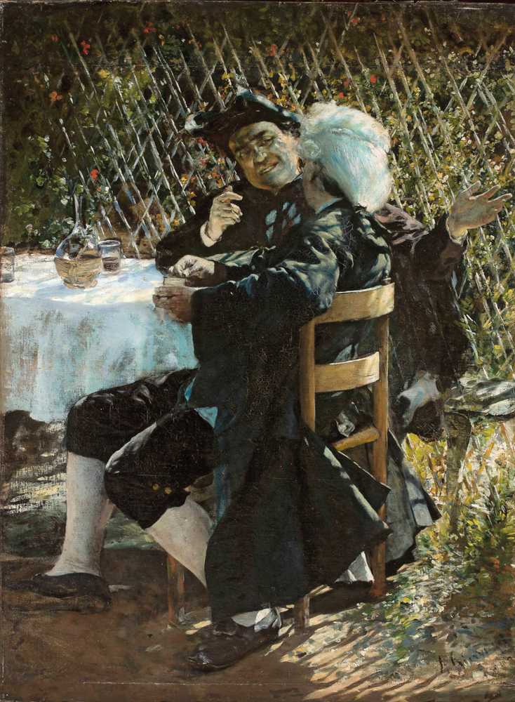 Priest in conversation with a man in a frock coat - Aleksander Gierymski