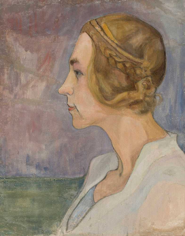 Profile of a young woman (circa 1900) - Władysław Ślewiński