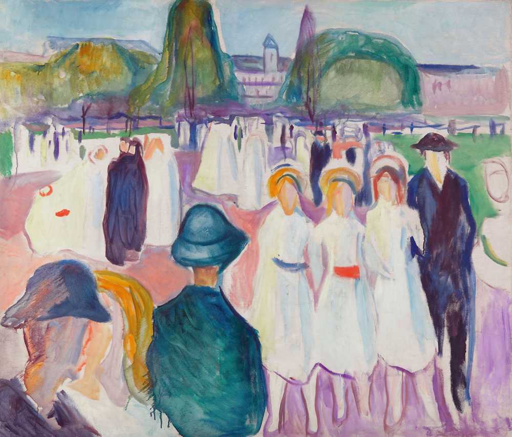 Promenade in Spring (1917) - Edward Munch
