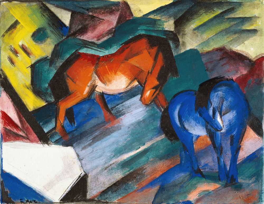 Red and blue horse (1912) - Franz Marc
