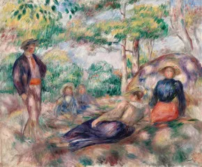 Resting in the Grass (c. 1893) - Auguste Renoir