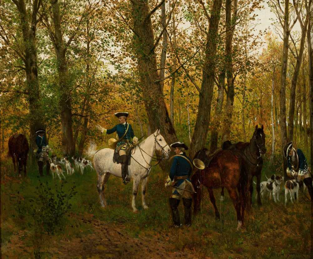 Resting on a hunt (from 1872 until 1873) - Maksymilian Gierymski